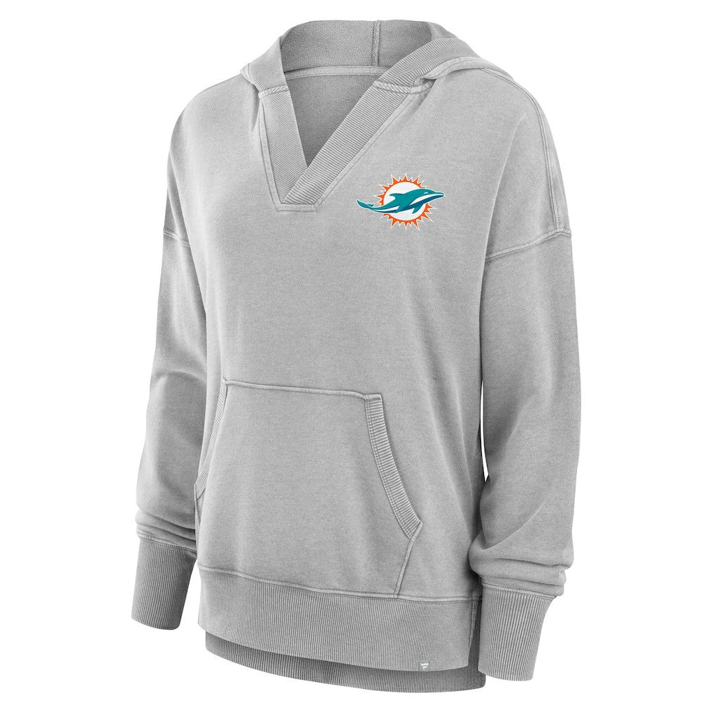 Women's Initiative Snow Wash French Terry V-Neck Pullover Hoodie - Miami Dolphins Hoodies