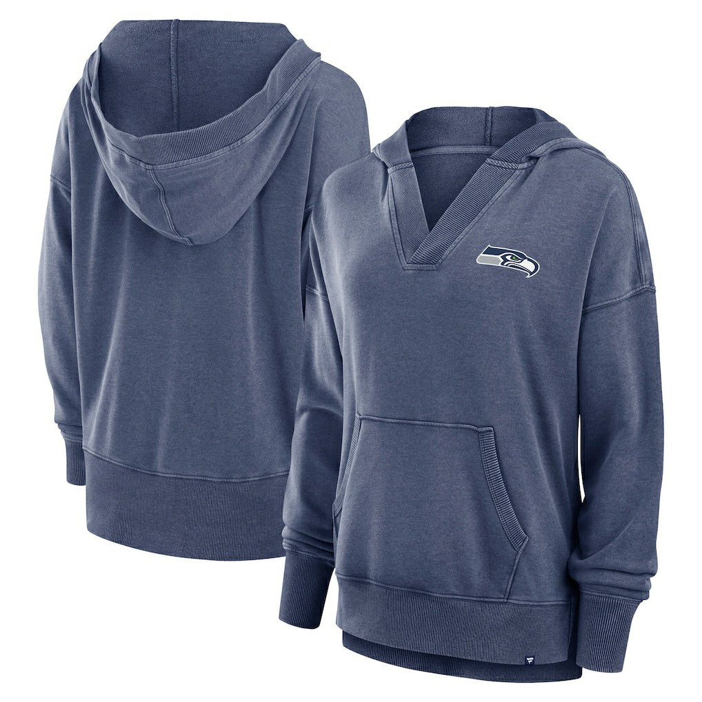 Women's Initiative Snow Wash French Terry V-Neck Pullover Hoodie - Seattle Seahawks Hoodies