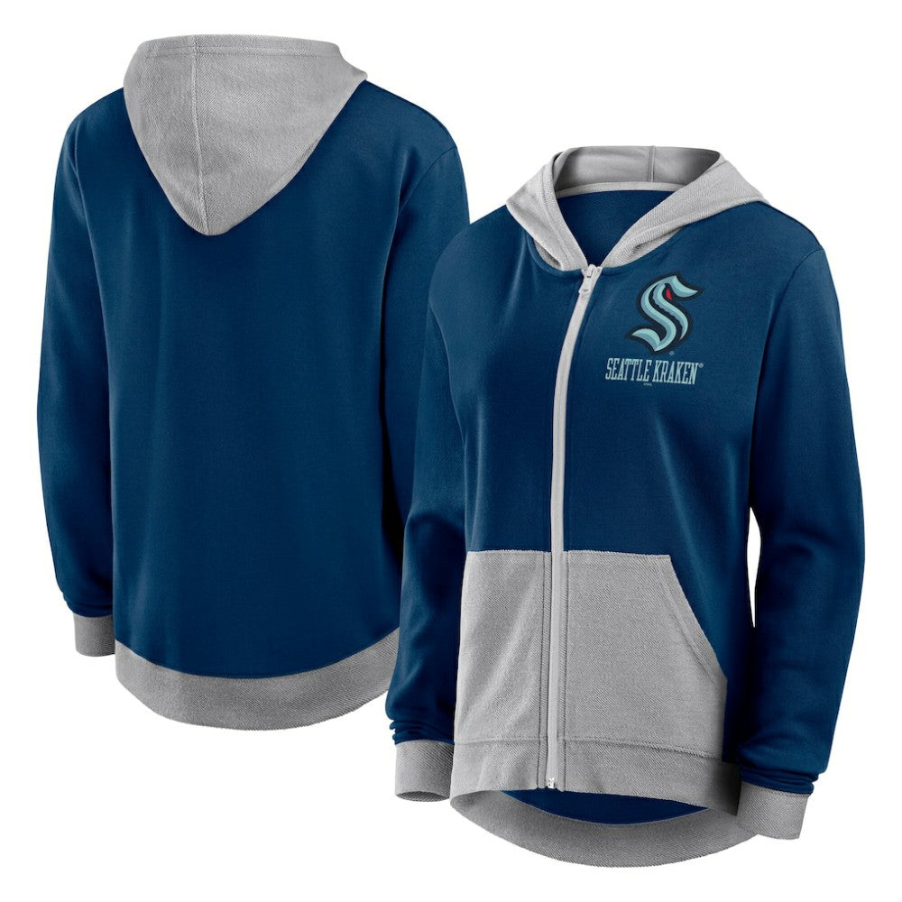 NHL Seattle Kraken Logo Athletic Women's Hit It French Terry Full-Zip Hoodie