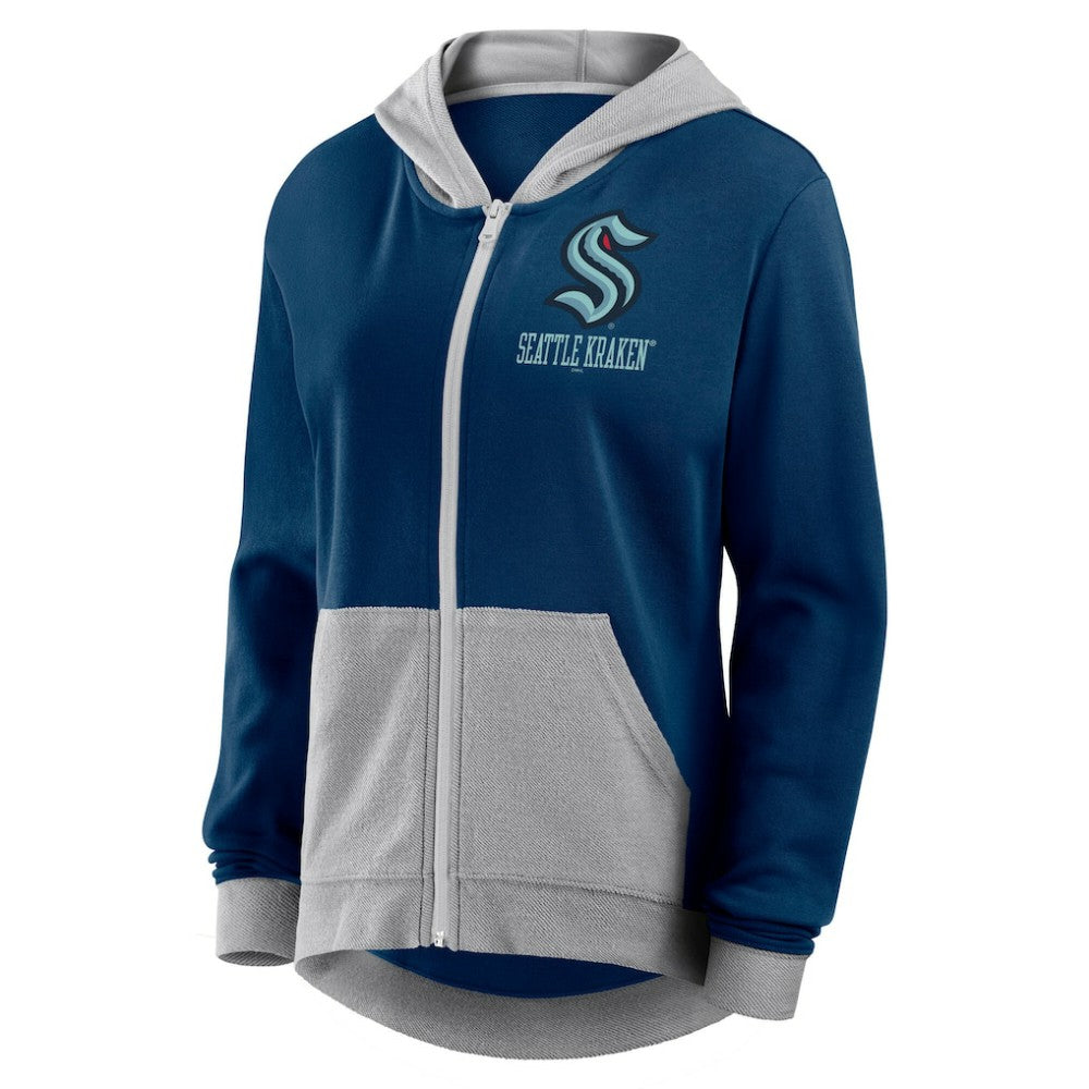 NHL Seattle Kraken Logo Athletic Women's Hit It French Terry Full-Zip Hoodie