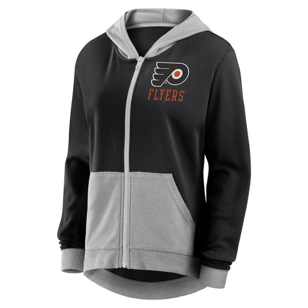 NHL Philadelphia Flyers Logo Athletic Women's Hit It French Terry Full-Zip Hoodie
