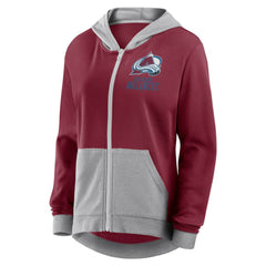 NHL Colorado Avalanche Logo Athletic Women's Hit It French Terry Full-Zip Hoodie