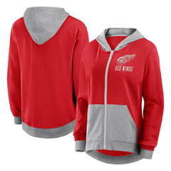 NHL Detroit Red Wings Logo Athletic Women's Hit It French Terry Full-Zip Hoodie