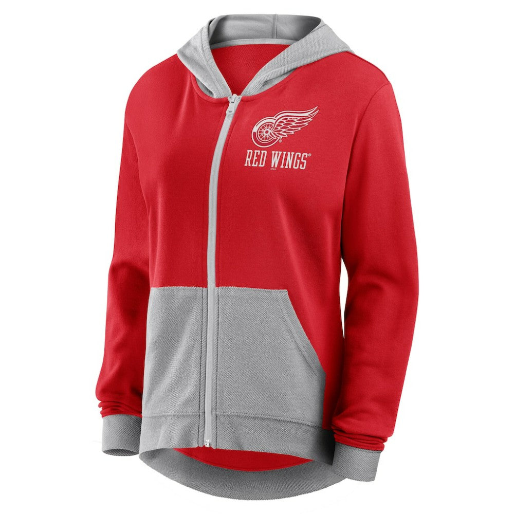 NHL Detroit Red Wings Logo Athletic Women's Hit It French Terry Full-Zip Hoodie