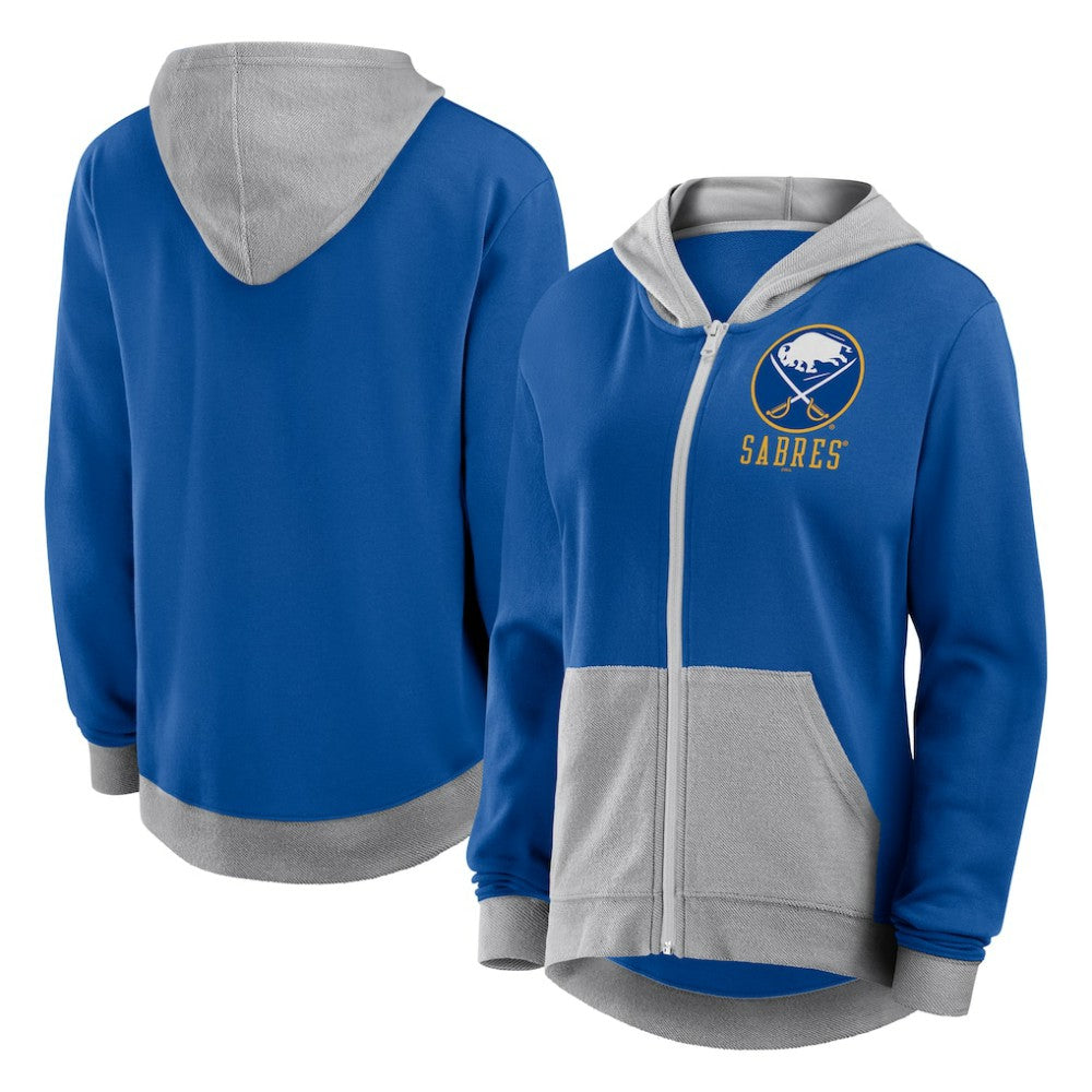 NHL Buffalo Sabres Logo Athletic Women's Hit It French Terry Full-Zip Hoodie