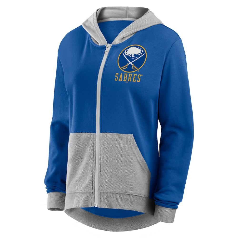 NHL Buffalo Sabres Logo Athletic Women's Hit It French Terry Full-Zip Hoodie