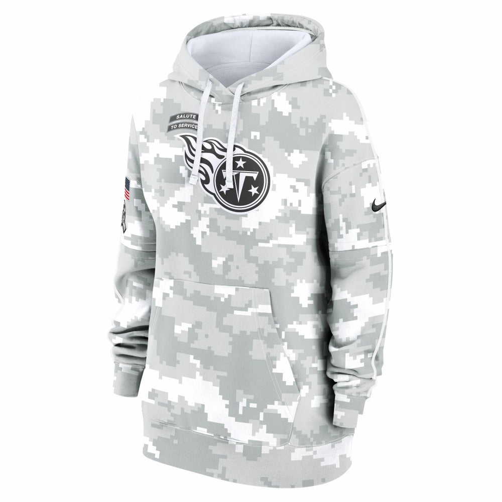 Women's 2024 Salute To Service Club Fleece Oversized Pullover Hoodie - Tennessee Titans Hoodies