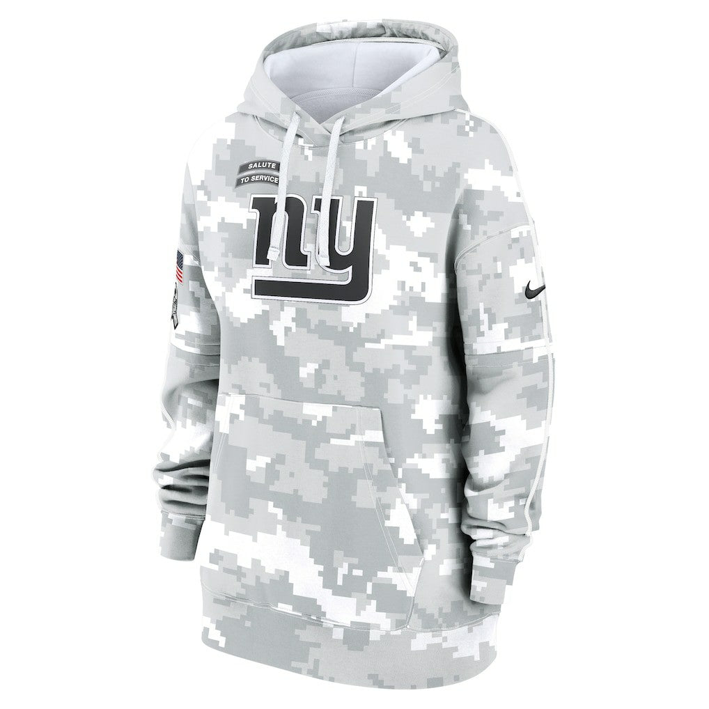 Women's 2024 Salute To Service Club Fleece Oversized Pullover Hoodie - New York Giants Hoodies