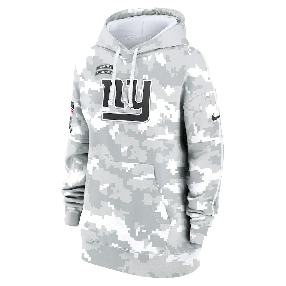 Women's 2024 Salute To Service Club Fleece Oversized Pullover Hoodie - New York Giants Hoodies