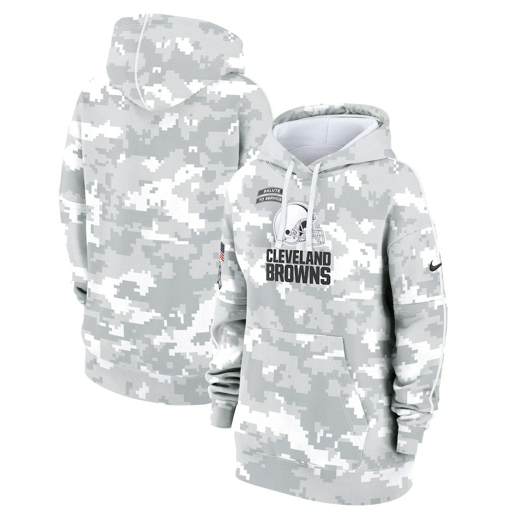 Women's 2024 Salute To Service Club Fleece Oversized Pullover Hoodie - Cleveland Browns Hoodies