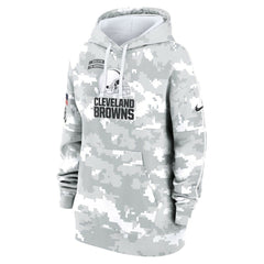 Women's 2024 Salute To Service Club Fleece Oversized Pullover Hoodie - Cleveland Browns Hoodies