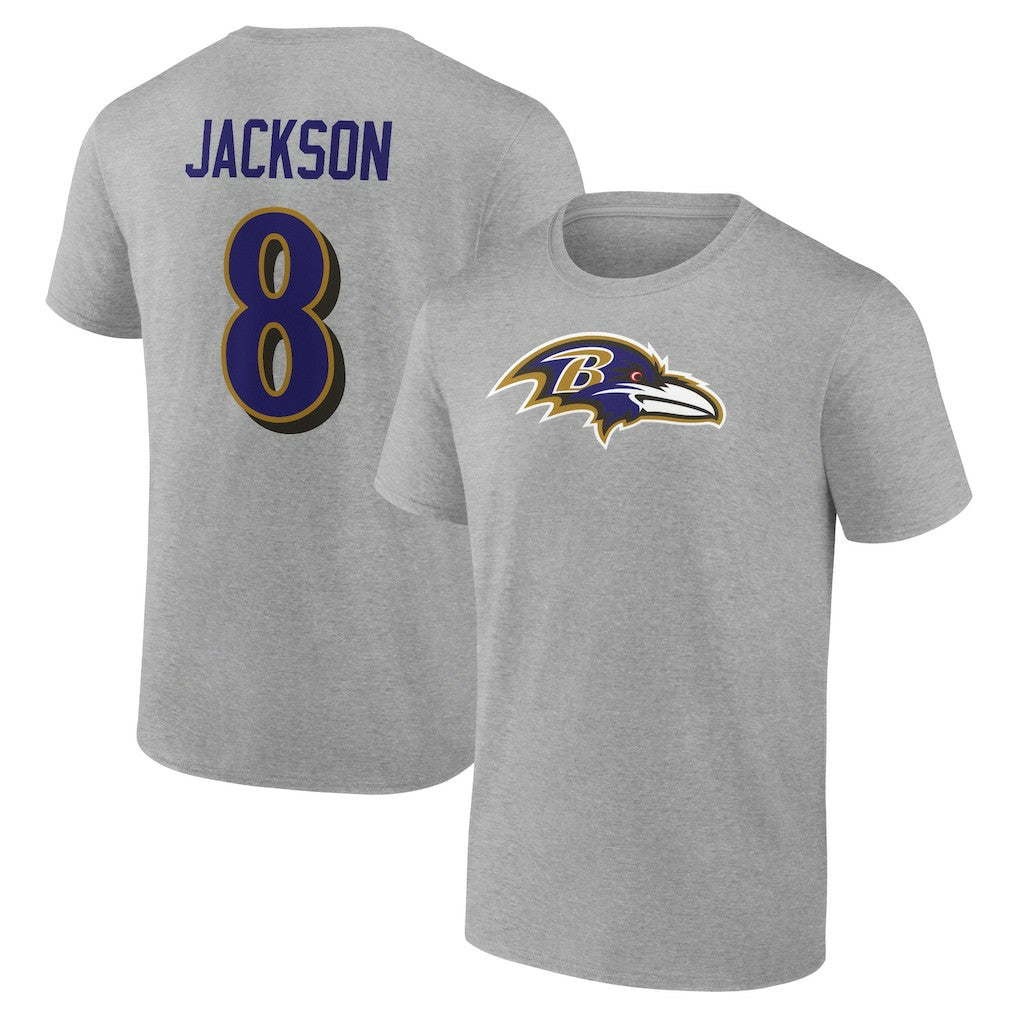 Lamar Jackson  Icon Player Name & Number T-Shirt - Baltimore Ravens T-shirts