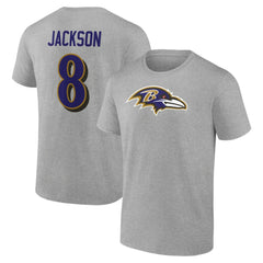 Lamar Jackson  Icon Player Name & Number T-Shirt - Baltimore Ravens T-shirts