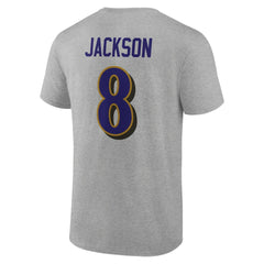 Lamar Jackson  Icon Player Name & Number T-Shirt - Baltimore Ravens T-shirts