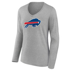 Josh Allen  Women's Icon Player Name & Number Long Sleeve V-Neck T-Shirt - Buffalo Bills T-shirts