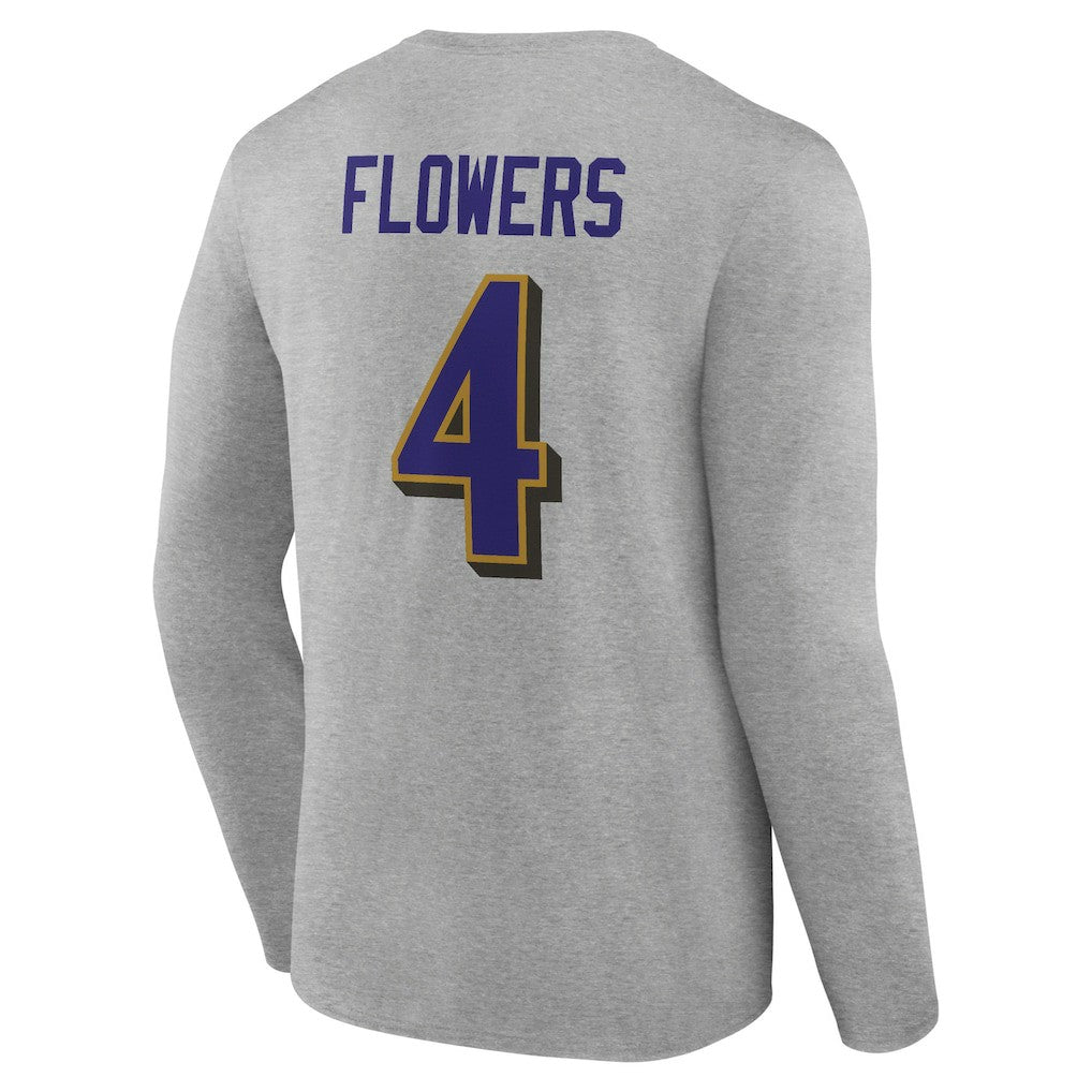 Zay Flowers  Icon Player Name & Number Long Sleeve T-Shirt - Baltimore Ravens T-shirts