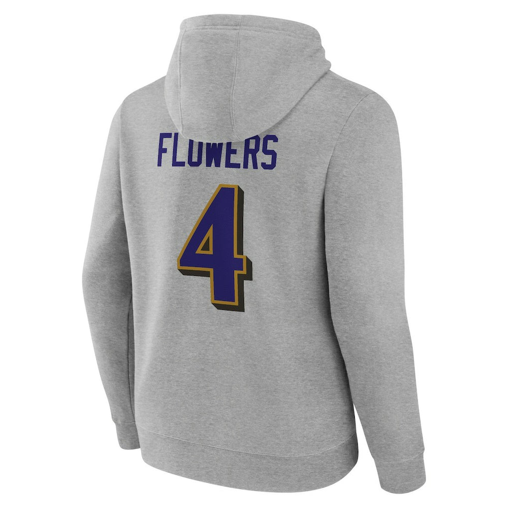 Zay Flowers  Icon Player Name & Number Pullover Hoodie - Baltimore Ravens Hoodies