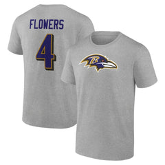Zay Flowers  Icon Player Name & Number T-Shirt - Baltimore Ravens T-shirts
