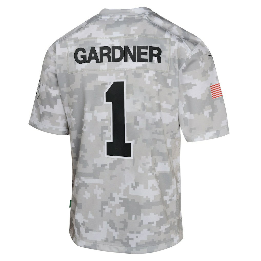 Sauce Gardner  Youth 2024 Salute to Service Game Jersey - New York Jets Jerseys