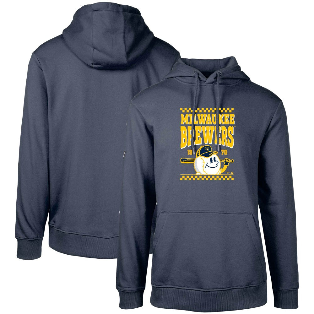 Navy Milwaukee Brewers Levelwear  Podium Inaugural Pullover Hoodie