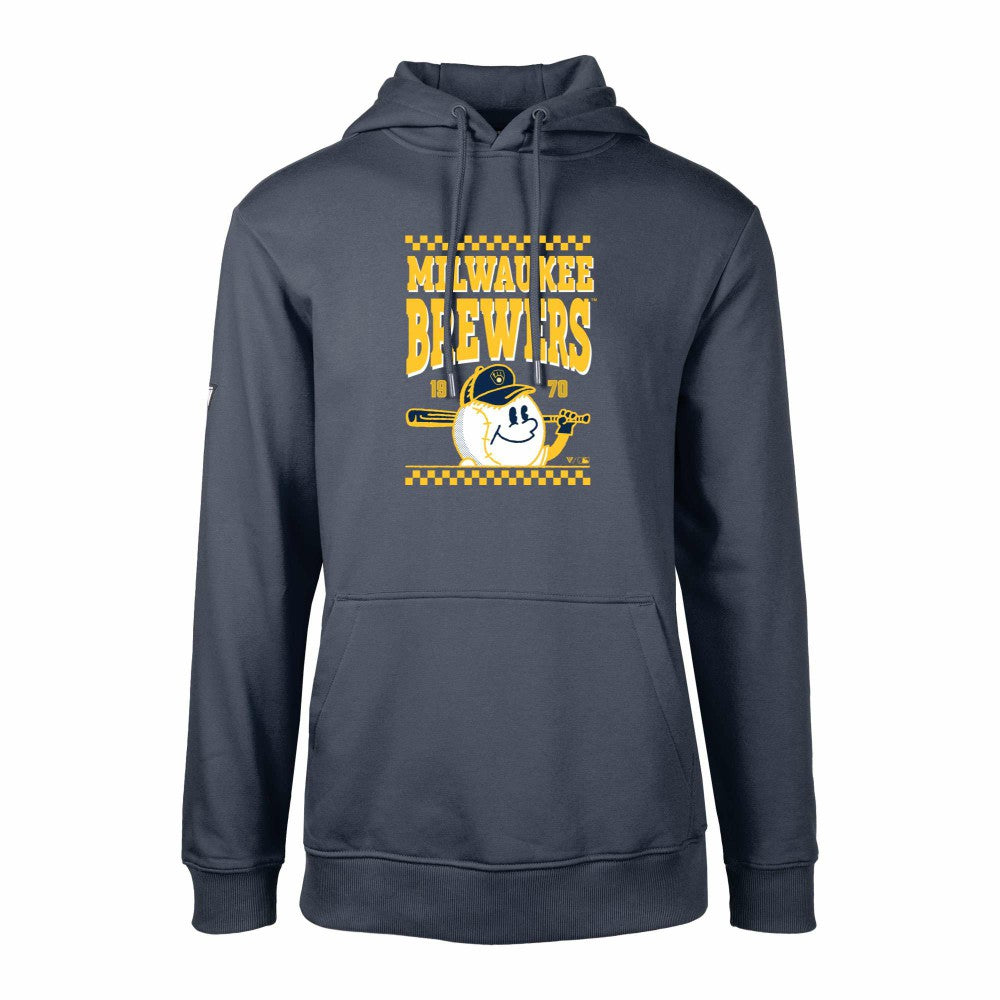 Navy Milwaukee Brewers Levelwear  Podium Inaugural Pullover Hoodie