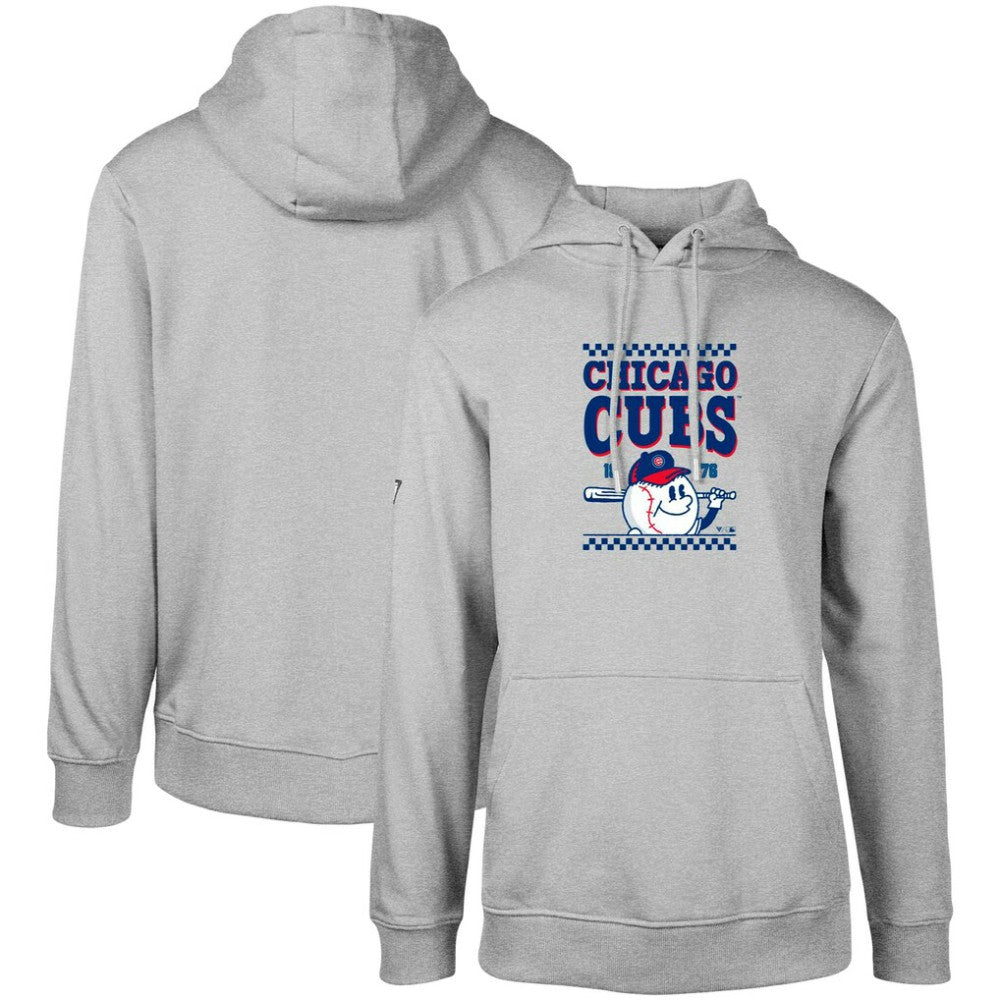 Gray Chicago Cubs Levelwear  Podium Inaugural Pullover Hoodie