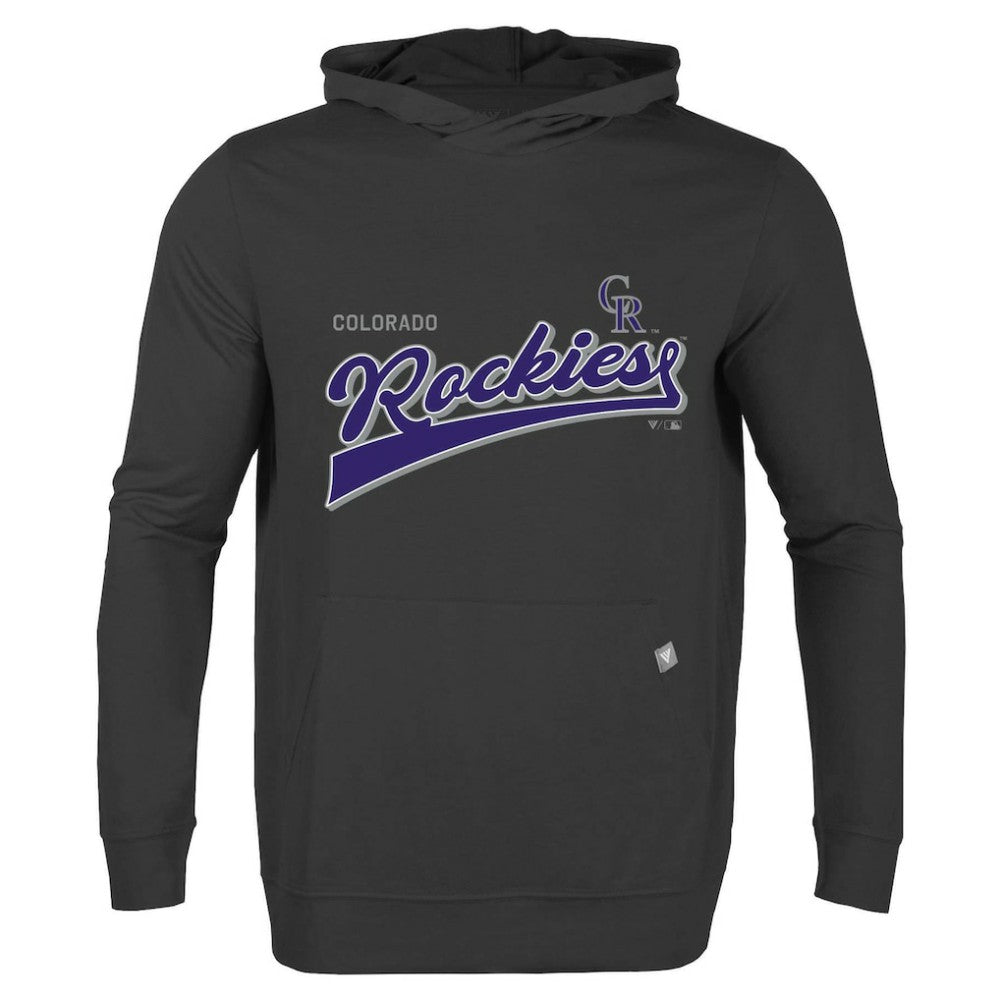 Black Colorado Rockies Levelwear  Relay 2.0 Retro Pullover Hoodie