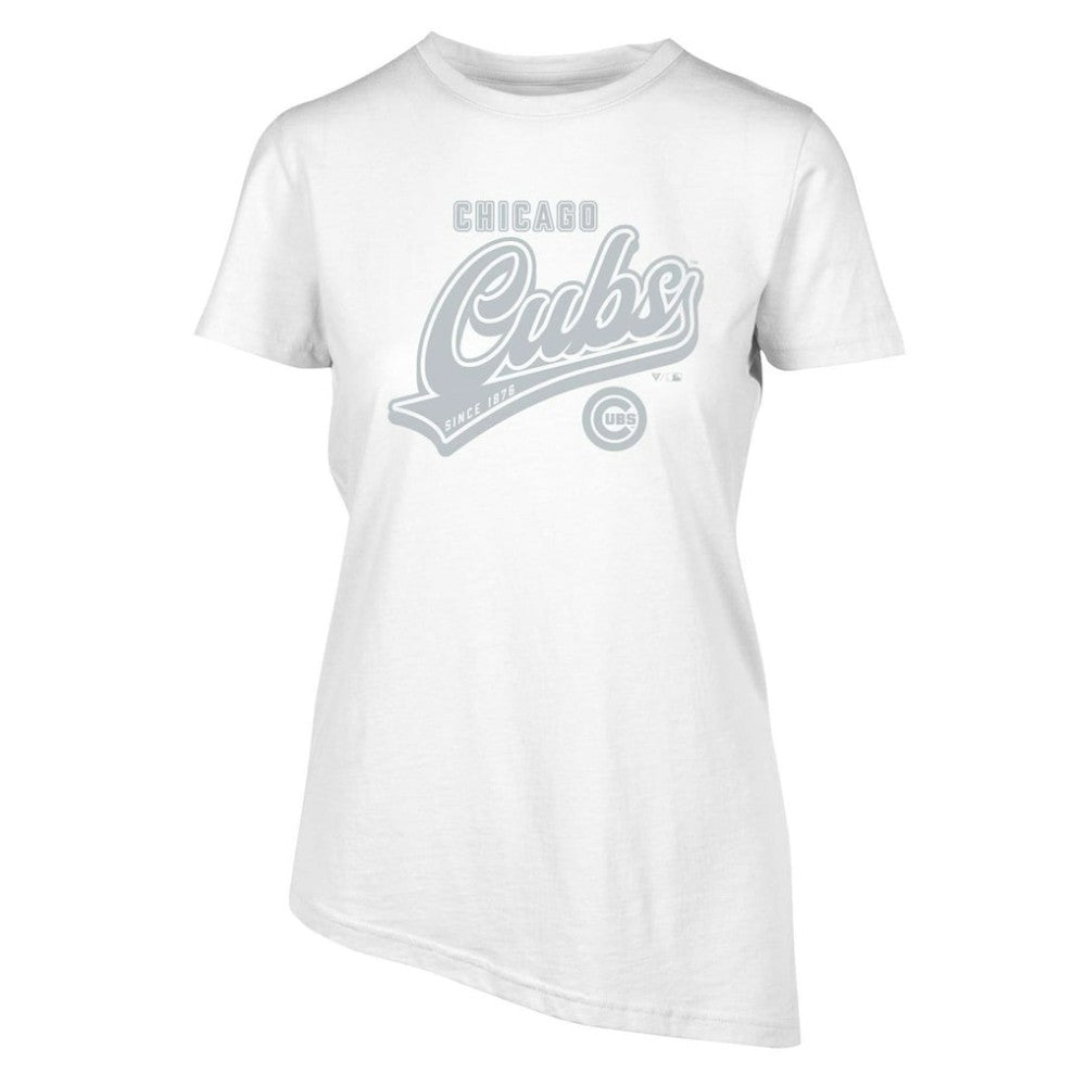 White Chicago Cubs Levelwear Women's  Birch Sweep T-Shirt