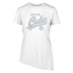 White Chicago Cubs Levelwear Women's  Birch Sweep T-Shirt