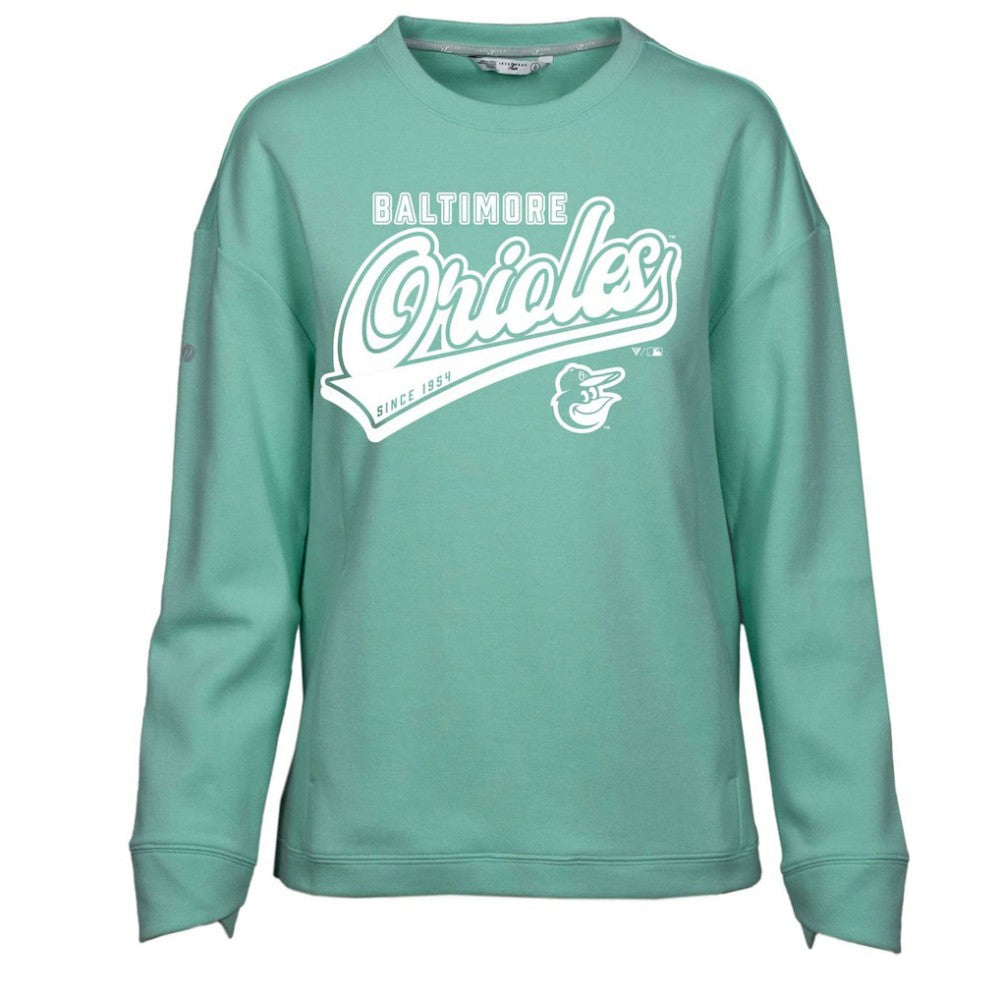 Mint Baltimore Orioles Levelwear Women's  Fiona Sweep Pullover Sweatshirt