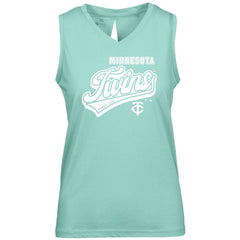 Mint Minnesota Twins Levelwear Women's  Paisley Sweep V-Neck Tank Top