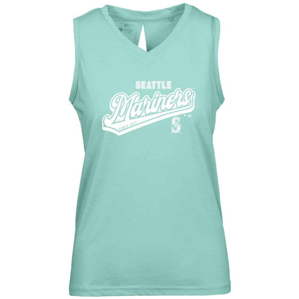 Mint Seattle Mariners Levelwear Women's  Paisley Sweep V-Neck Tank Top