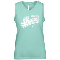 Mint Atlanta Braves Levelwear Women's  Paisley Sweep V-Neck Tank Top
