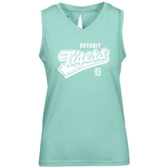 Mint Detroit Tigers Levelwear Women's  Paisley Sweep V-Neck Tank Top