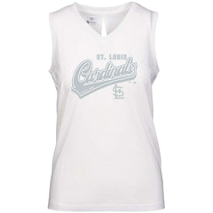 White St. Louis Cardinals Levelwear Women's  Paisley Sweep V-Neck Tank Top