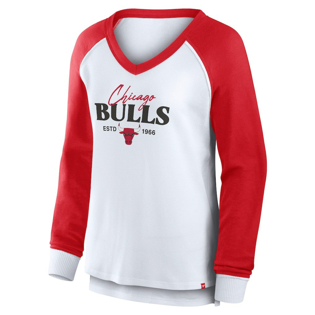 Fanatics Chicago Bulls Women's Open Lane Waffle Long Sleeve V-Neck T-Shirt sale