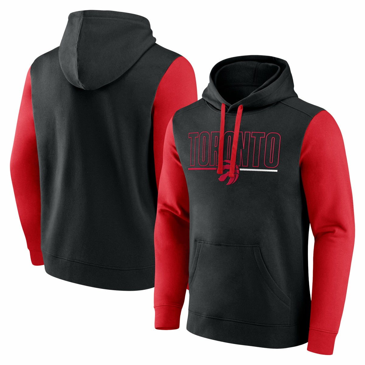 Toronto Raptors Logo Athletic Outline Colorblock Pullover Hoodie