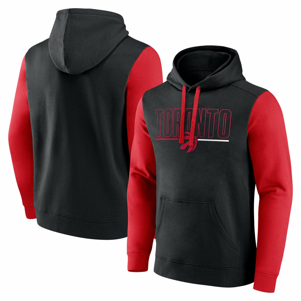 Toronto Raptors Logo Athletic Outline Colorblock Pullover Hoodie
