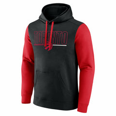 Toronto Raptors Logo Athletic Outline Colorblock Pullover Hoodie