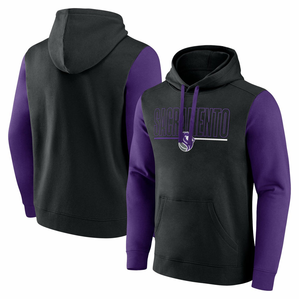 Sacramento Kings Logo Athletic Outline Colorblock Pullover Hoodie
