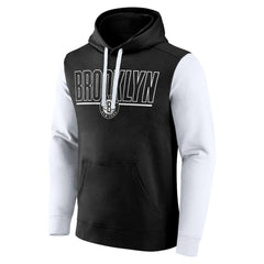 Brooklyn Nets Logo Athletic Outline Colorblock Pullover Hoodie