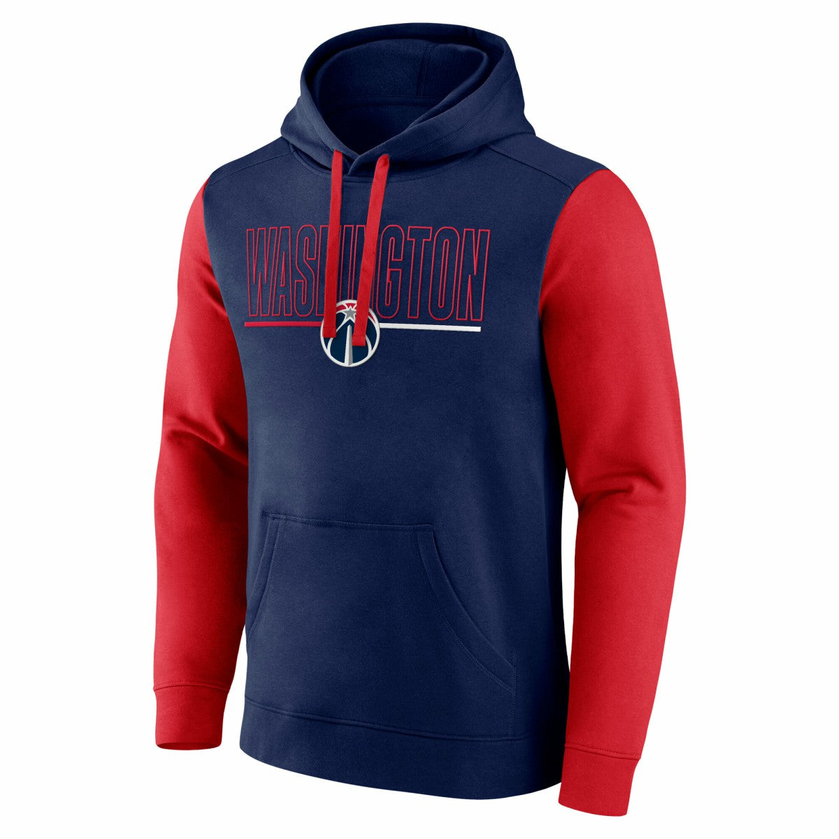 Washington Wizards Logo Athletic Outline Colorblock Pullover Hoodie