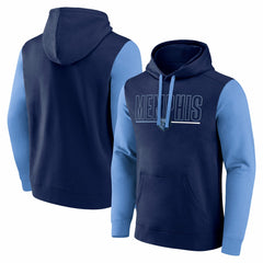 Memphis Grizzlies Logo Athletic Outline Colorblock Pullover Hoodie