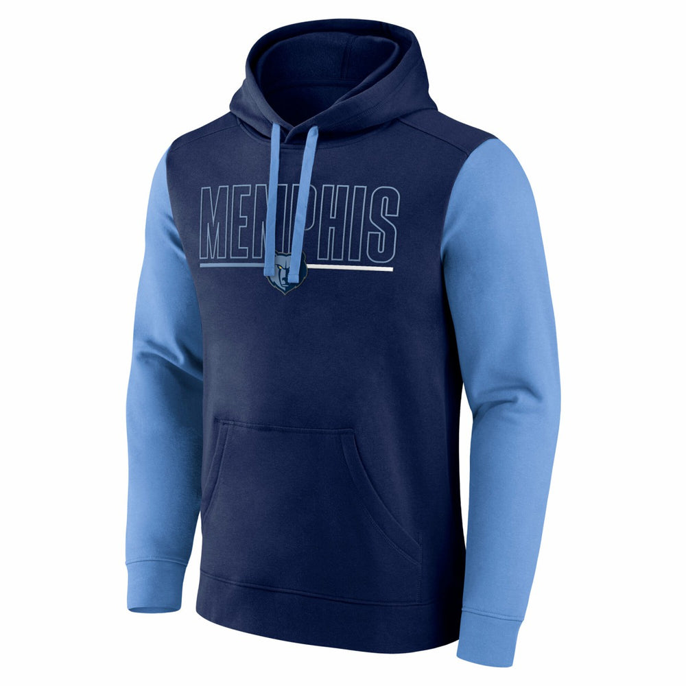 Memphis Grizzlies Logo Athletic Outline Colorblock Pullover Hoodie
