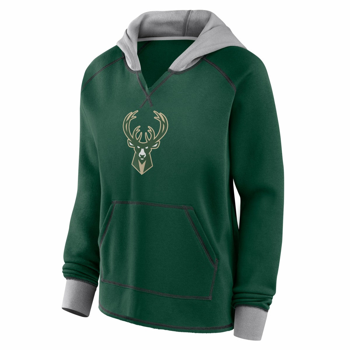 Milwaukee Bucks Logo Athletic Women's Boom Pullover Hoodie