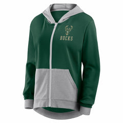 Milwaukee Bucks Logo Athletic Women's Hit It French Terry Full-Zip Hoodie