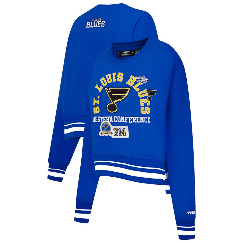 NHL St. Louis Blues Pro Standard Women's Area Code Cropped Pullover Sweatshirt