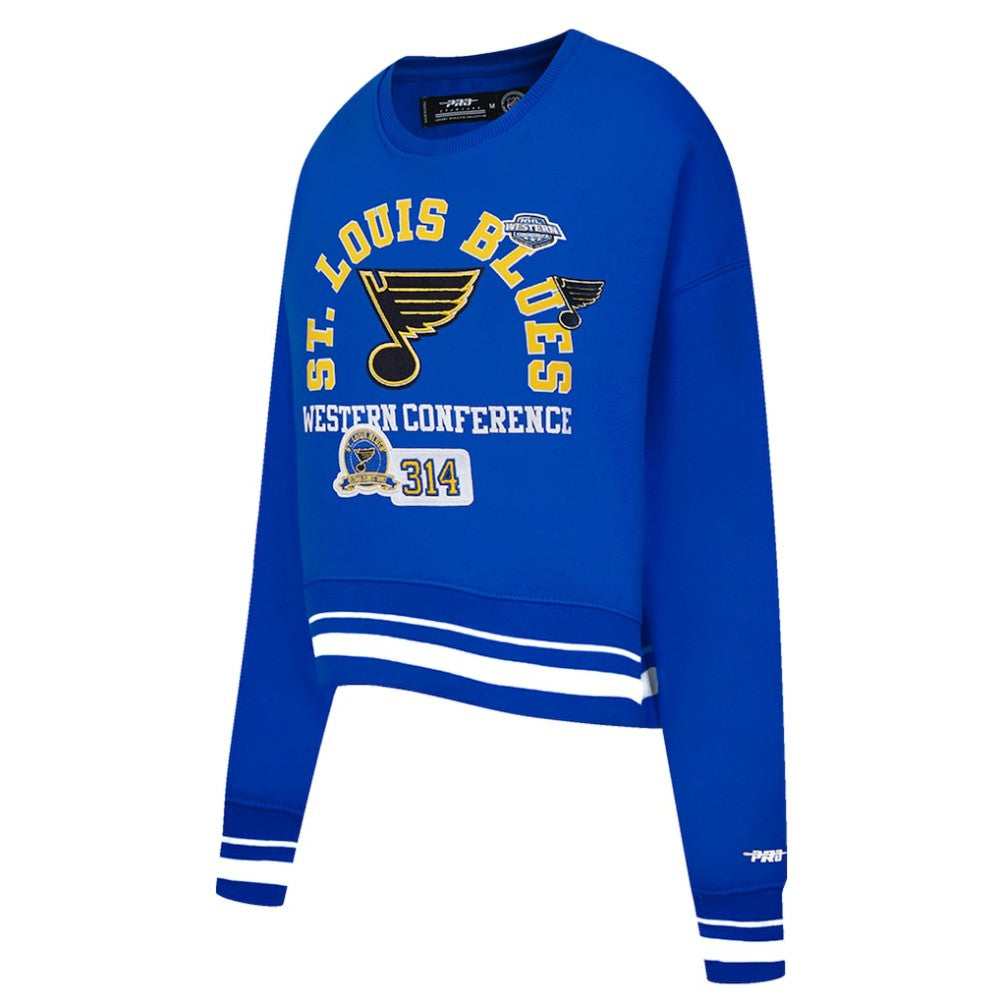 NHL St. Louis Blues Pro Standard Women's Area Code Cropped Pullover Sweatshirt