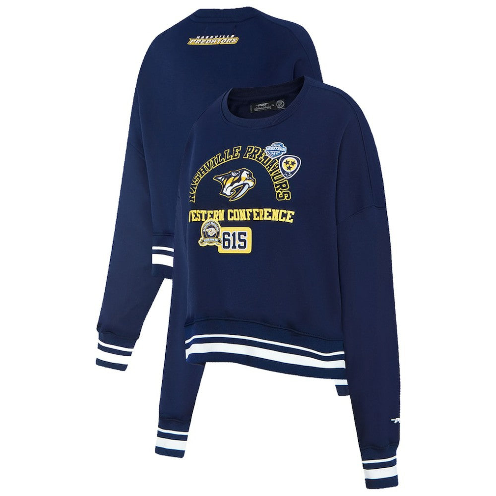 NHL Nashville Predators Pro Standard Women's Area Code Cropped Pullover Sweatshirt