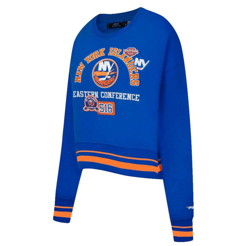 NHL New York Islanders Pro Standard Women's Area Code Cropped Pullover Sweatshirt